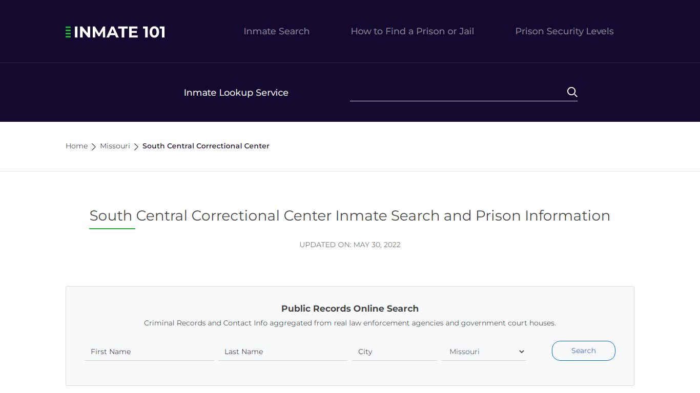 South Central Correctional Center Inmate Search, Visitation, Phone no ...